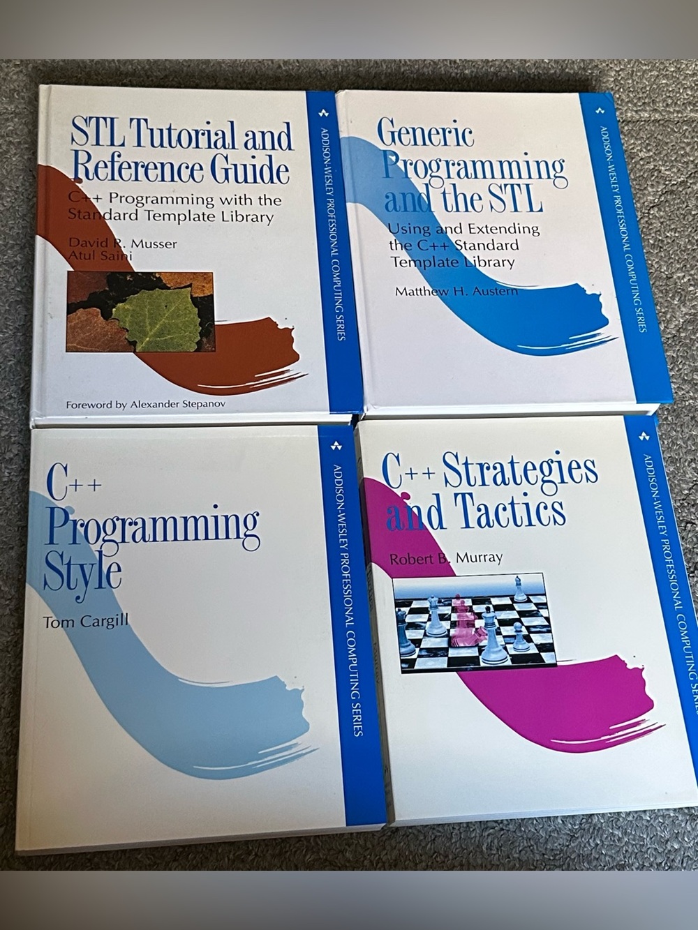 Lot of 4 Addison Wesley Computing Books STL Tutorial Programming C++ Strategies